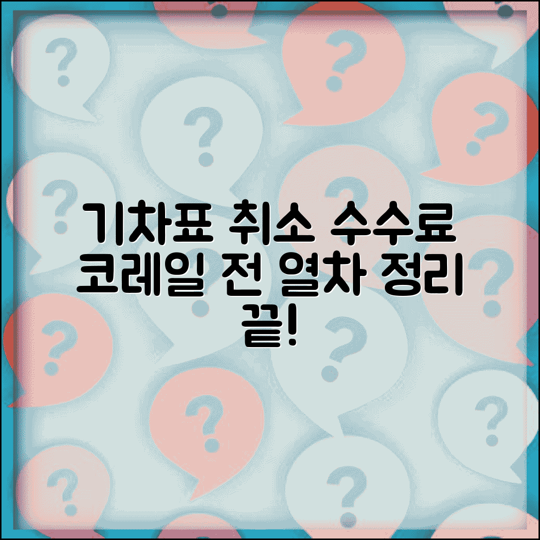 기차표 취소 수수료 코레일 통합 | 고속철도부터 일반열차까지 기차표 취소 수수료 정리