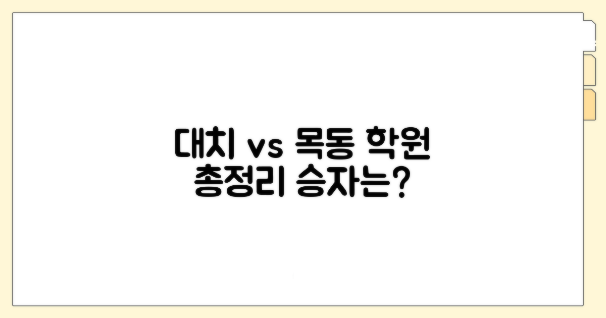 대치 vs 목동 학원 비교 핵심 총정리