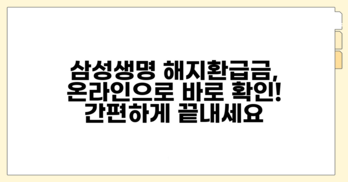 온라인으로 삼성생명 해지환급금 확인