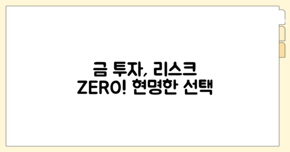 리스크 관리, 현명한 금 투자법