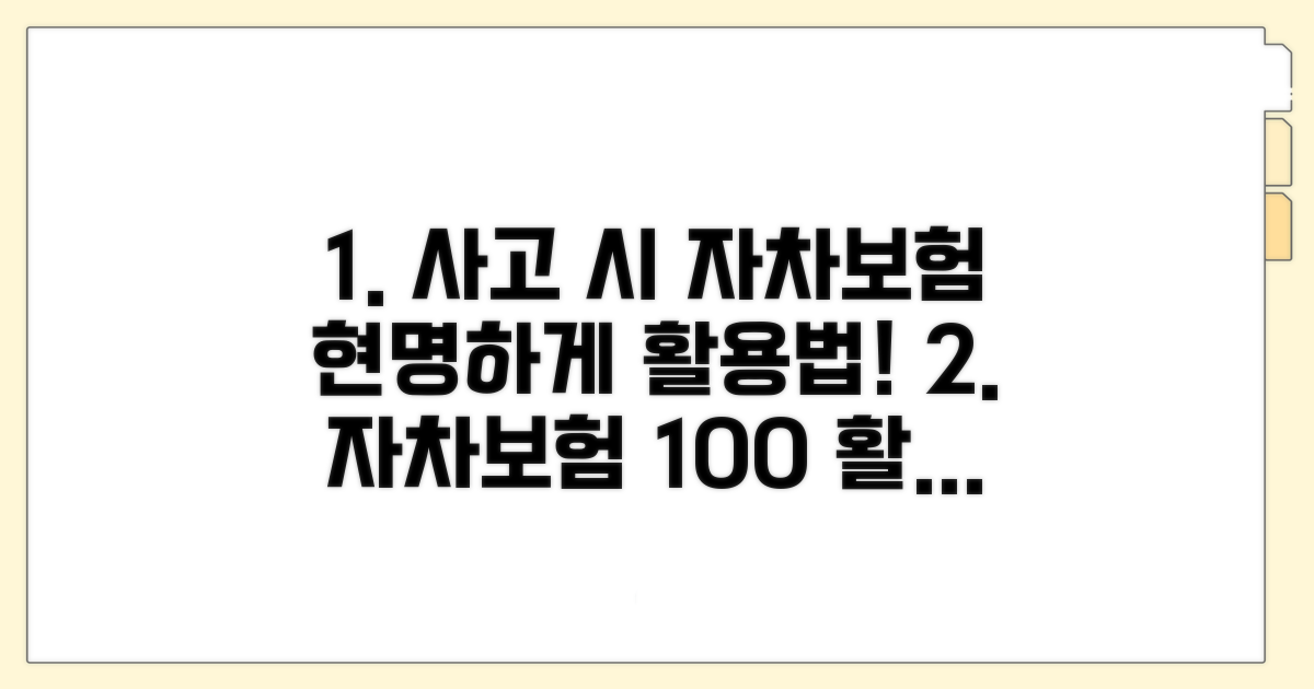 사고 시, 자차보험 현명하게 활용하는 법