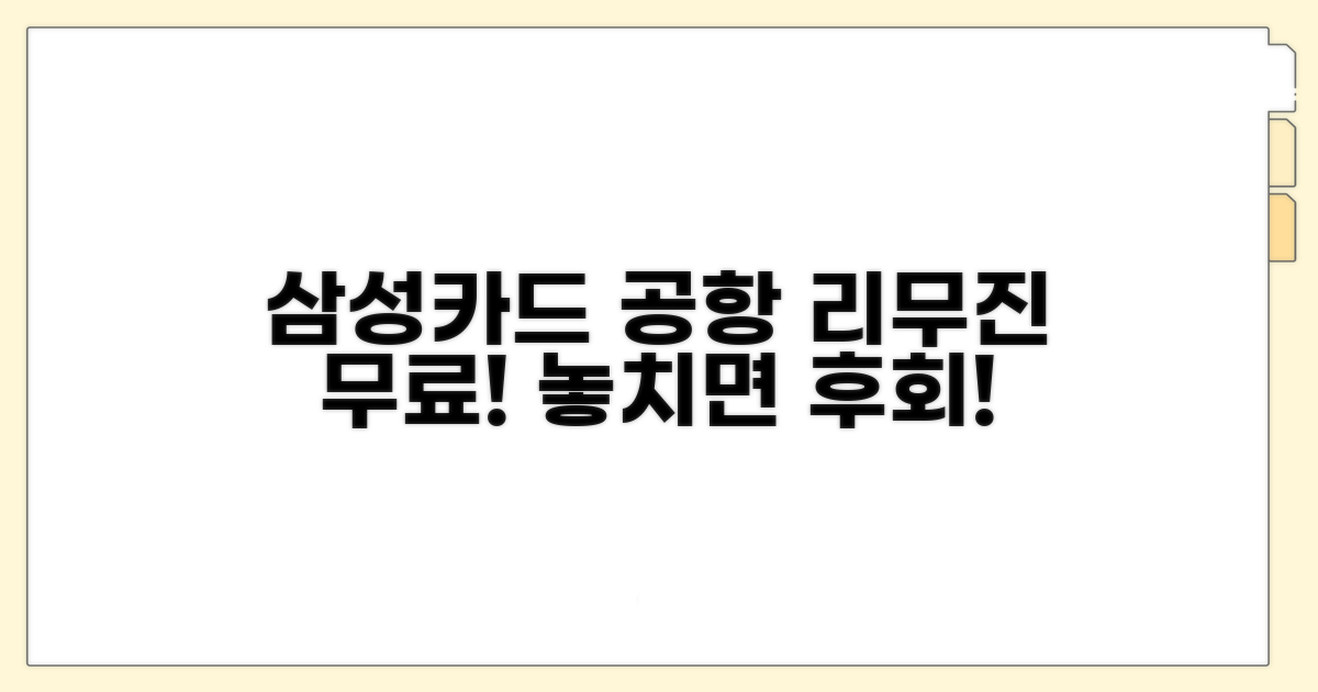 삼성카드 공항 리무진 무료 혜택 완벽 분석