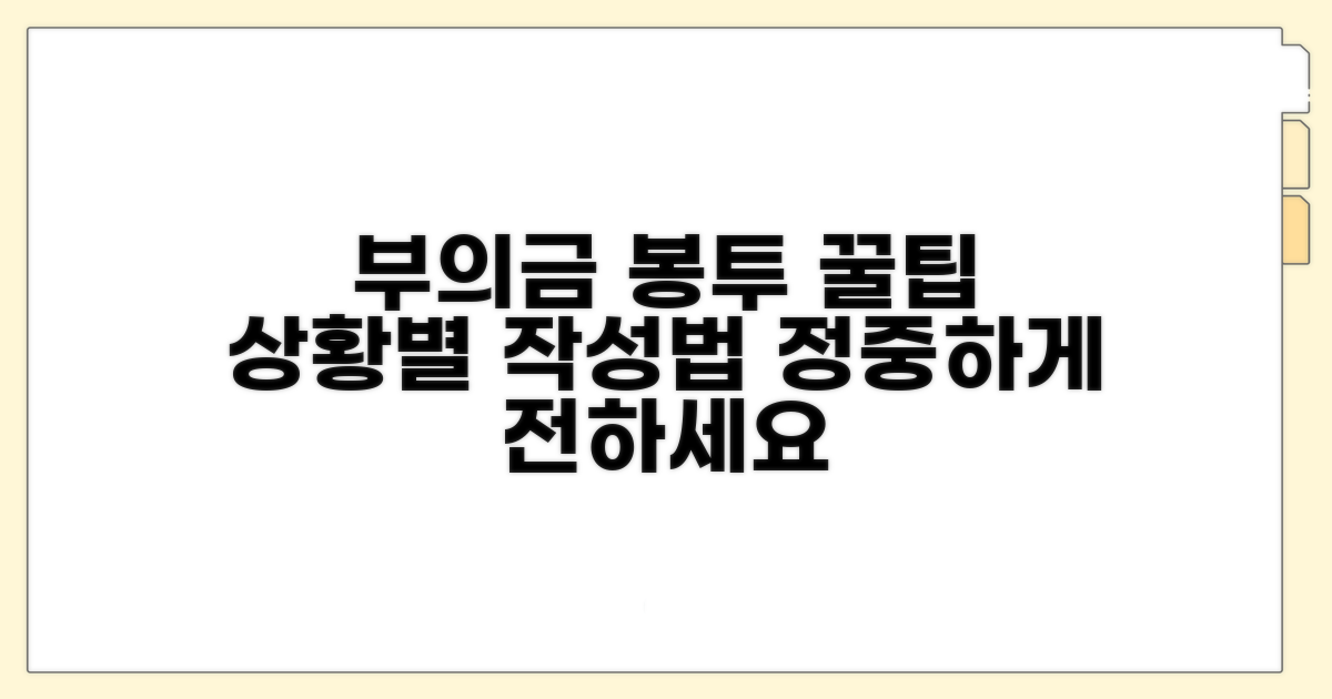 상황별 부의금 봉투 작성 팁
