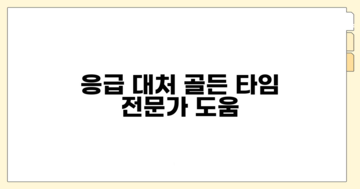 응급 대처와 전문가 도움 시점