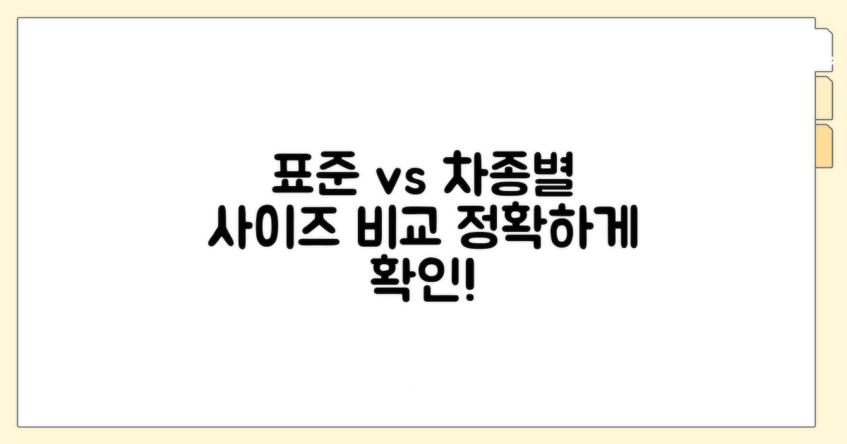 표준 규격 및 차종별 사이즈 비교