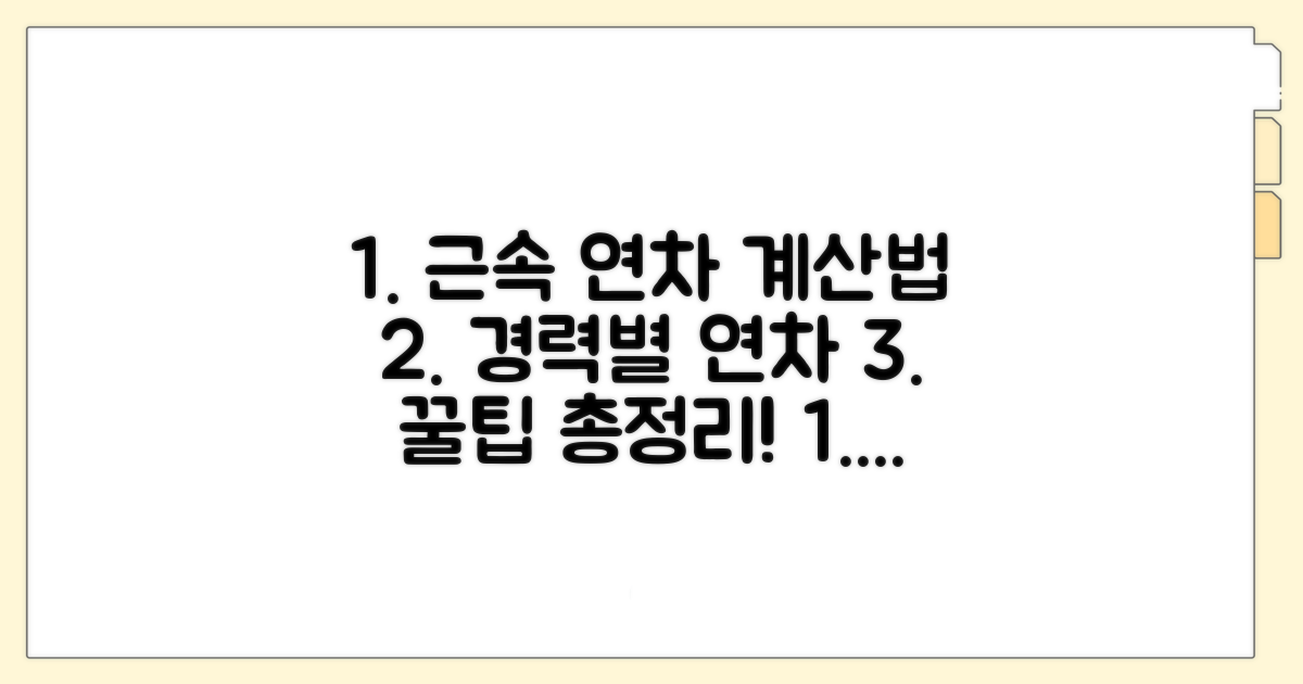 근속 기간별 연차 산정 방법