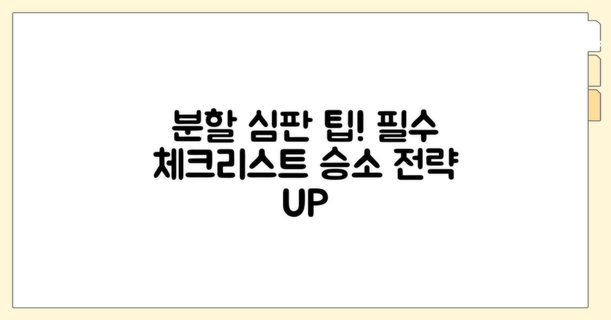 분할 심판 시 유의할 점과 팁