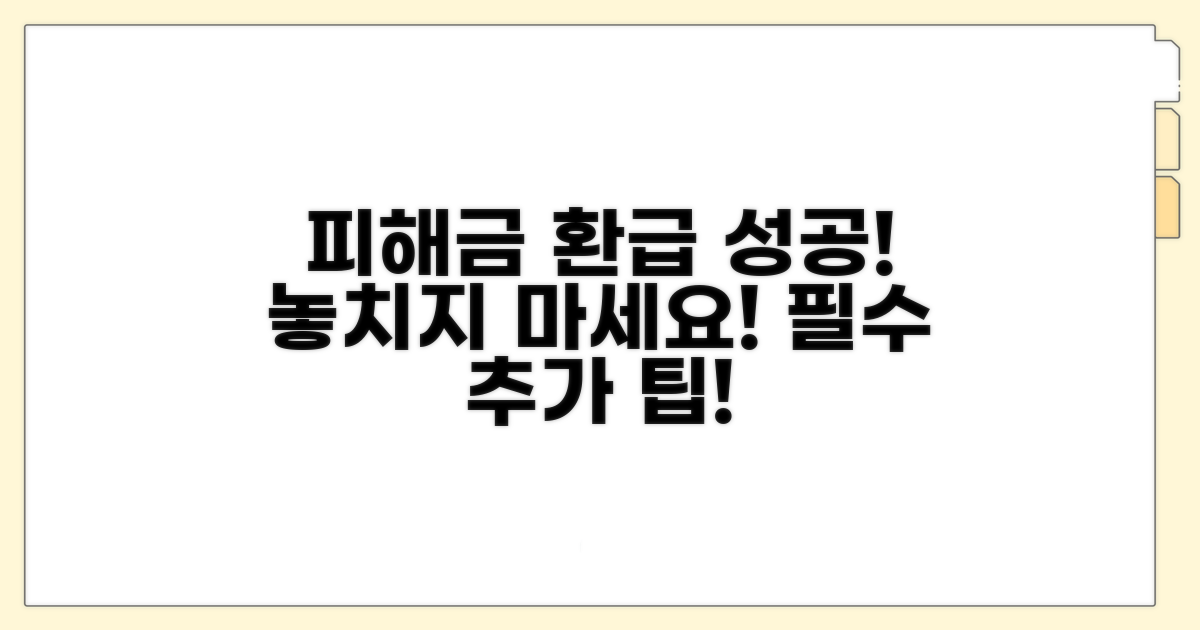 피해금 환급 성공을 위한 추가 팁