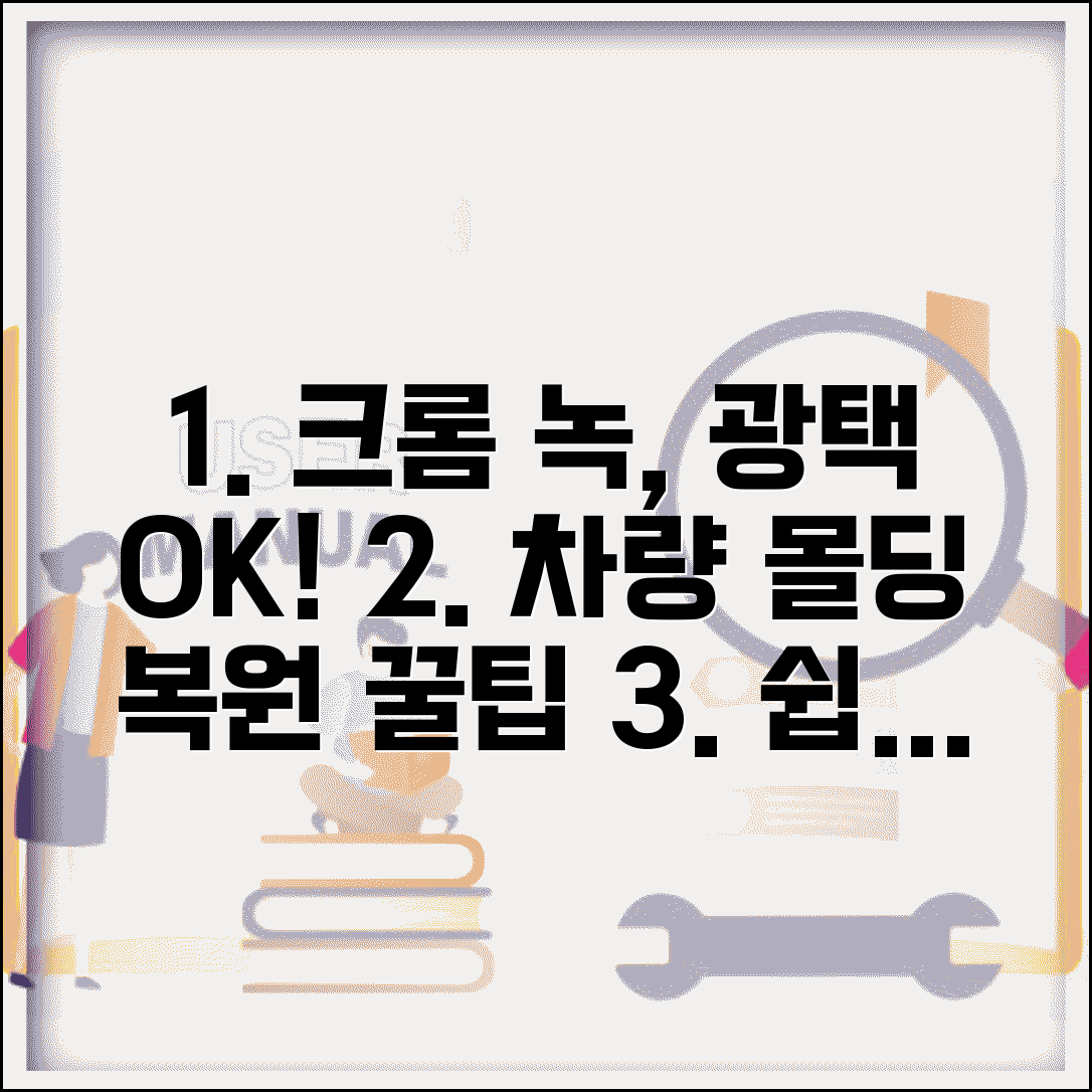 자동차 크롬 몰딩 녹 제거 복원 방법 | 차 크롬 부분 광택 관리 꿀팁 총정리