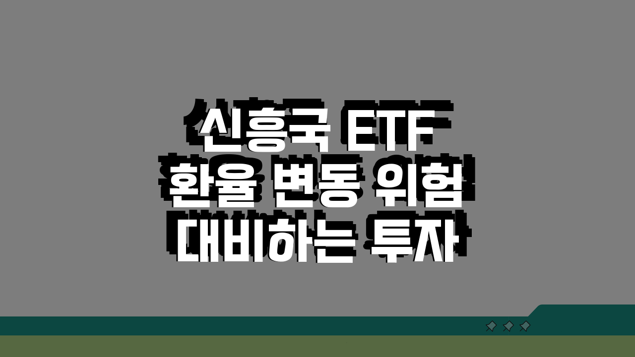 신흥국 ETF 환율 변동 위험 대비하는 투자전략, 이렇게 하세요!