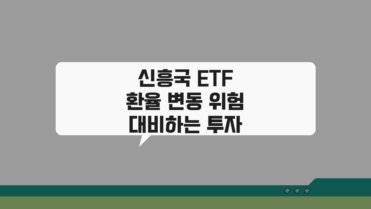 신흥국 ETF 환율 변동 위험 대비하는 투자전략, 이렇게 하세요!