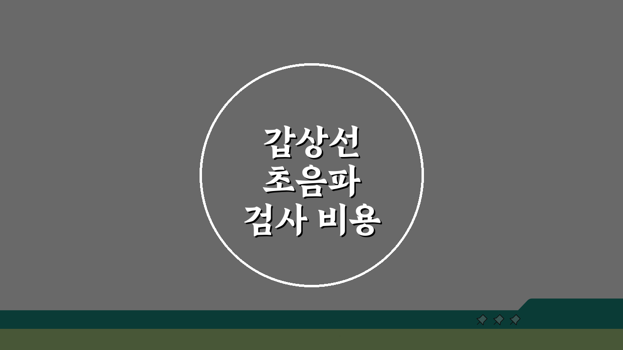 갑상선 초음파 검사 비용 방법, 결절 확인 A to Z